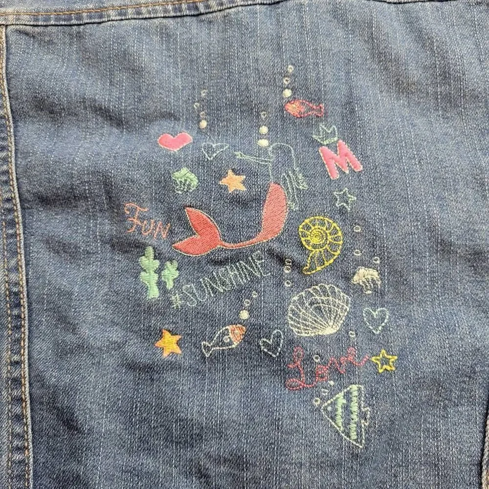 Children's Place Mermaid denim vest XL14